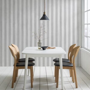 Linen wallpaper, Stripe silver grey